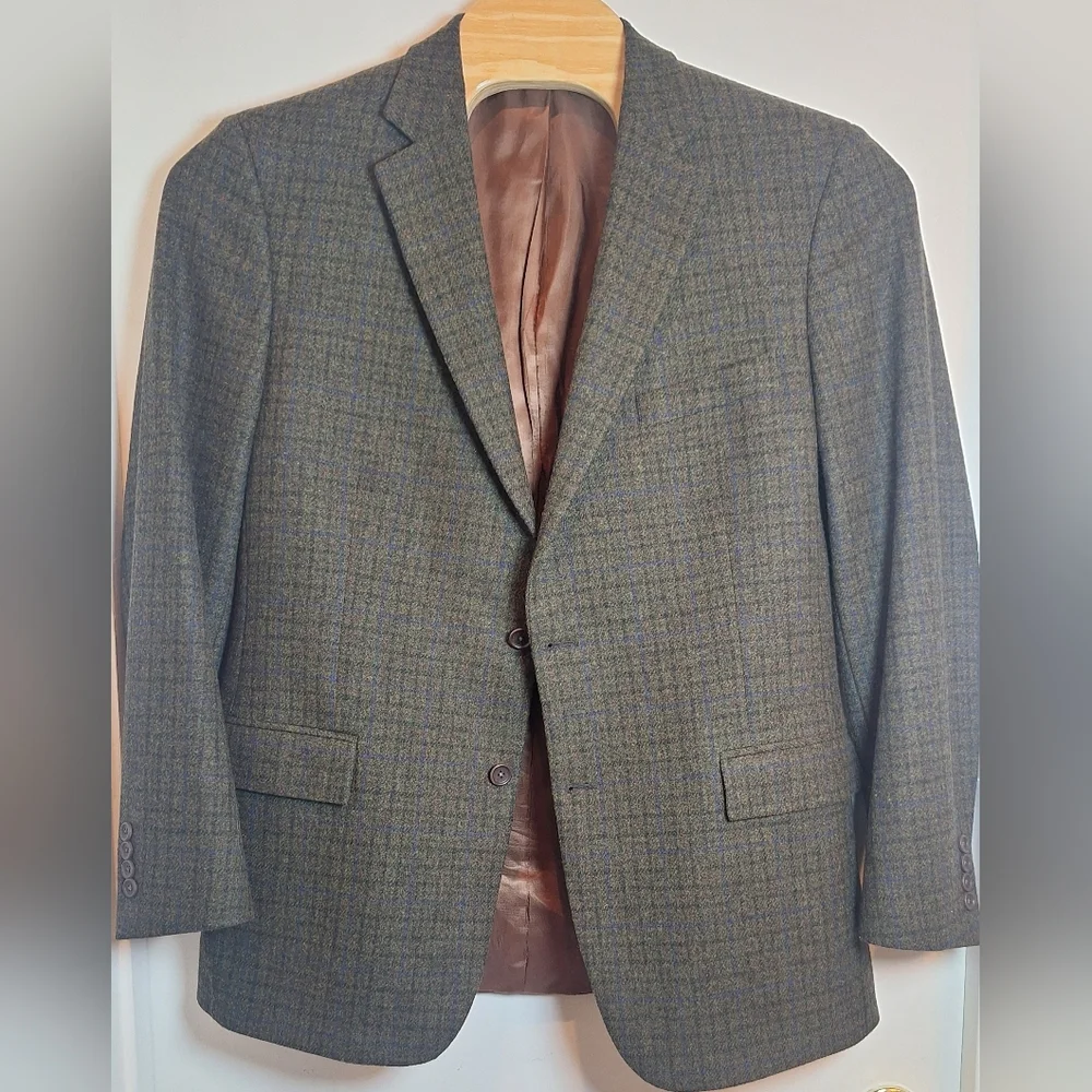 Brooks Brothers Men’s Regent Fit Size 44L Sports Coat‎ Blazer Wool Green Plaid